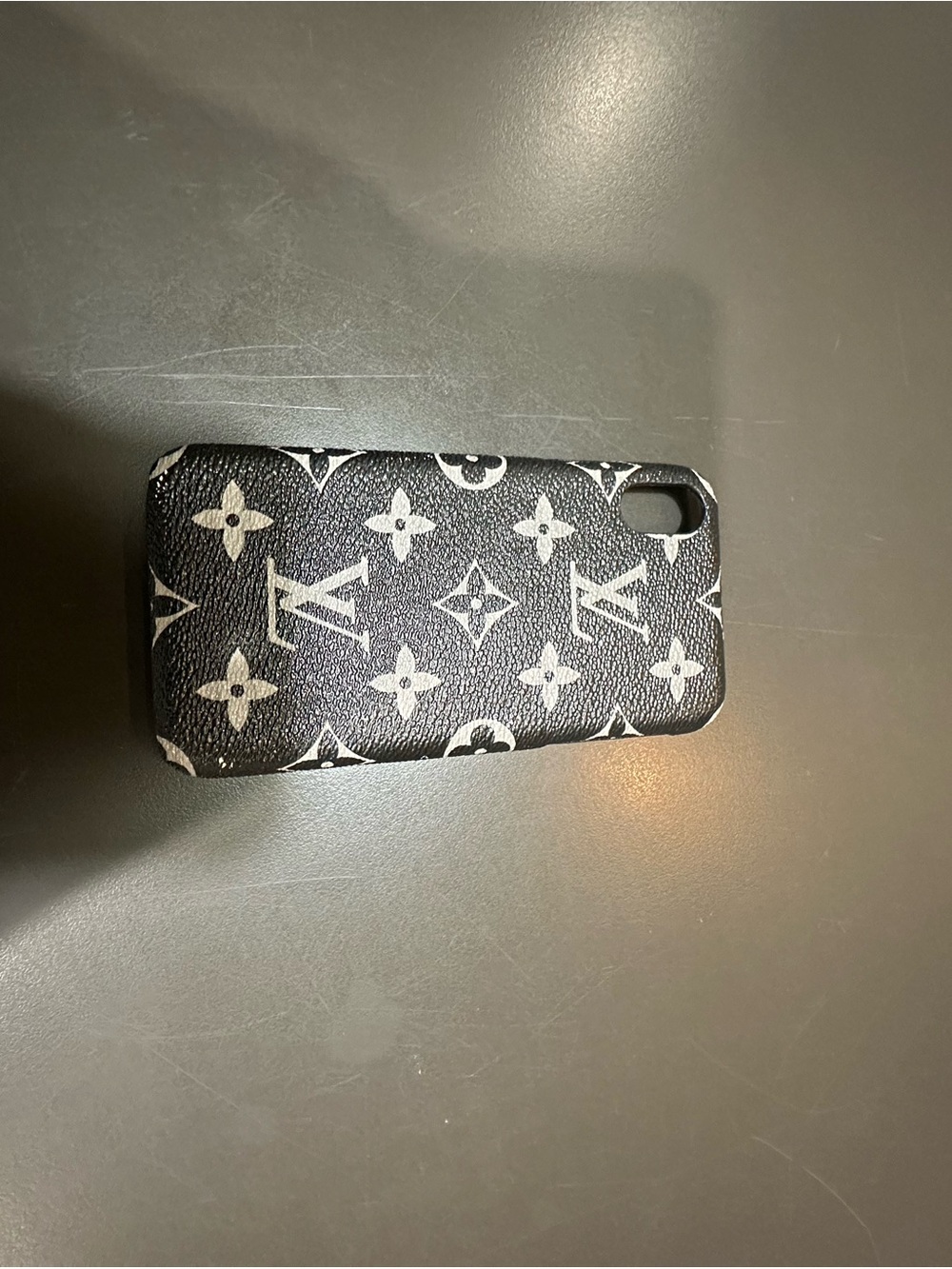 Louis Vuitton Black Canvas Phone Case with White Monogram